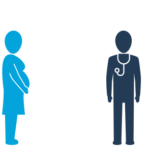 Animated Clip Art of Doctor and Pregnant Woman
